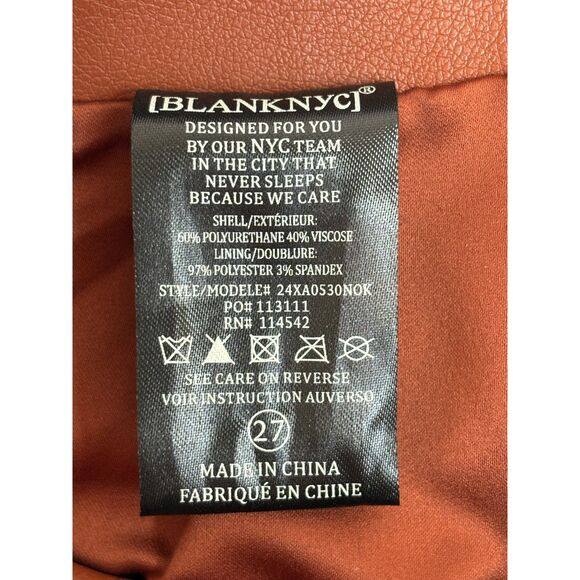 BlankNYC NEW Faux Leather Brown Mini Skirt Size 27 Asymmetrical Sexy Classic - Picture 9 of 11